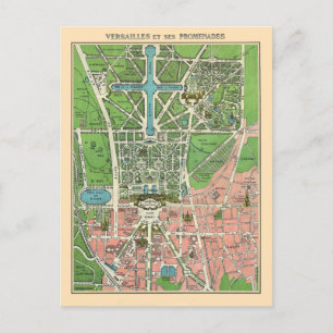 Cartão Postal Jardins de Versalhes, Restauro Vintage 1920
