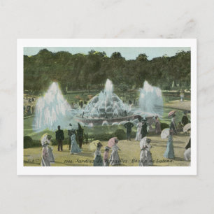 Cartão Postal Jardins e Fontes, Versalhes France Vintage