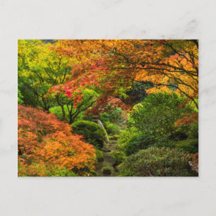 Cartão Postal Jardins Japoneses No Outono Em Portland, Oregon 2