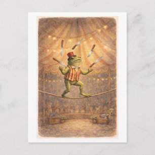 Cartão Postal Jarro de Rã de Circo em Estilo Vintage Arremessand