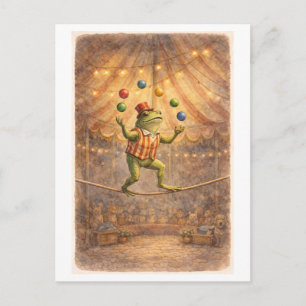 Cartão Postal Jarro de Rã de Circo em Estilo Vintage Arremessand