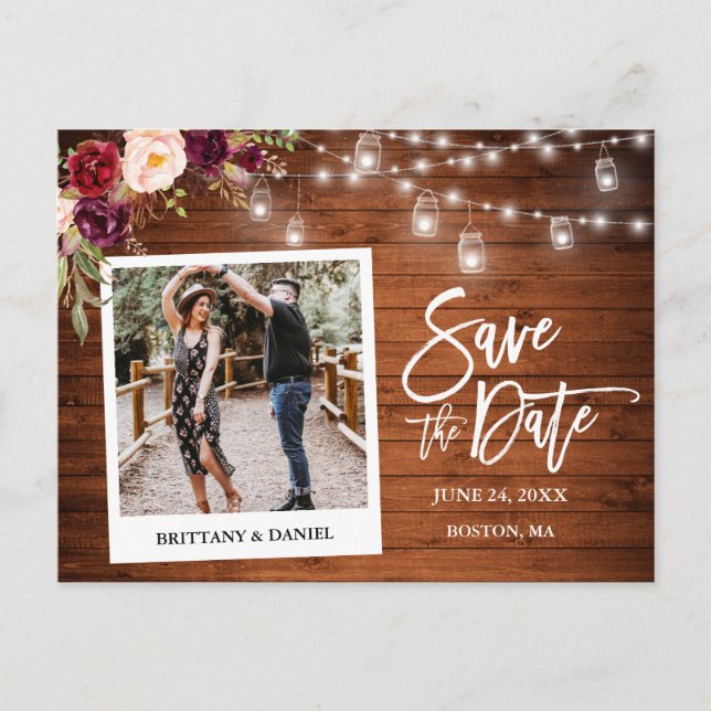 Cartão Postal Jars Floral de Madeira de Câmera Instantânea Salve (Frente)