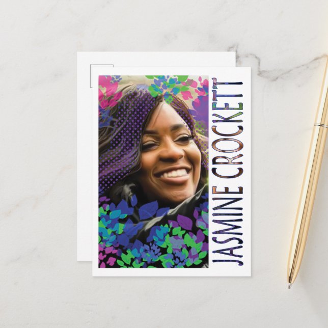 Cartão postal Jasmine Crockett (Frente/Verso In Situ)