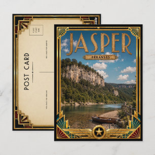Cartão Postal Jasper Arkansas Arte Deco Vintage Idade Dourada