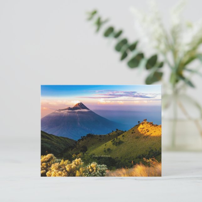 Cartão Postal Java, Indonésia, fotografia de paisagem cênica, (Em pé/Frente)