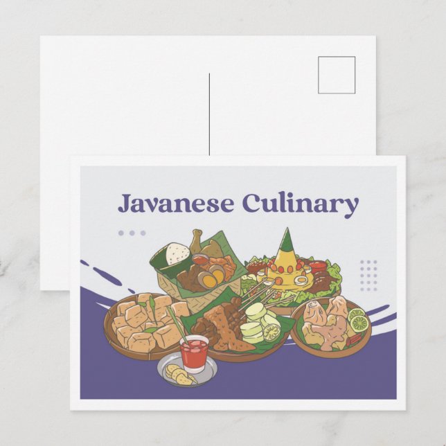 Cartão Postal  Javanese Culinary Indonesia Travel (Frente/Verso)