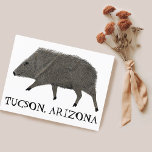 Cartão Postal Javelina TUCSON Desert Wild Animal Peccary Nature<br><div class="desc">Personalize esta bela placa de onda adicionando seu próprio texto. Procure mais no meu compro! Se você o comprar,  obrigado! Certifique-se de compartilhar uma foto no Instagram dele em ação e marque-me @shoshannahscribbles :)</div>