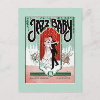 Cartão Postal Jazz Baby 1920 jazz age vintage sheet music cobrir