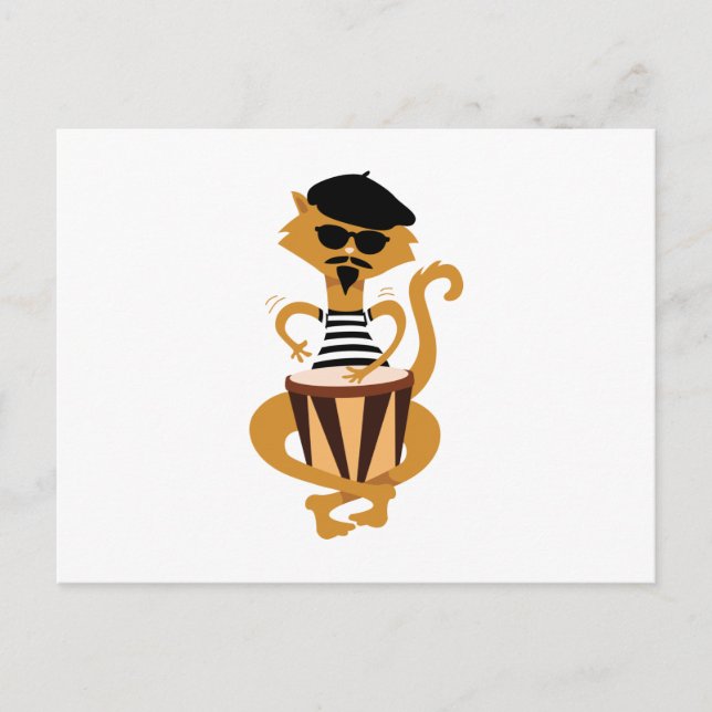 Cartão Postal Jazz Cat (Frente)