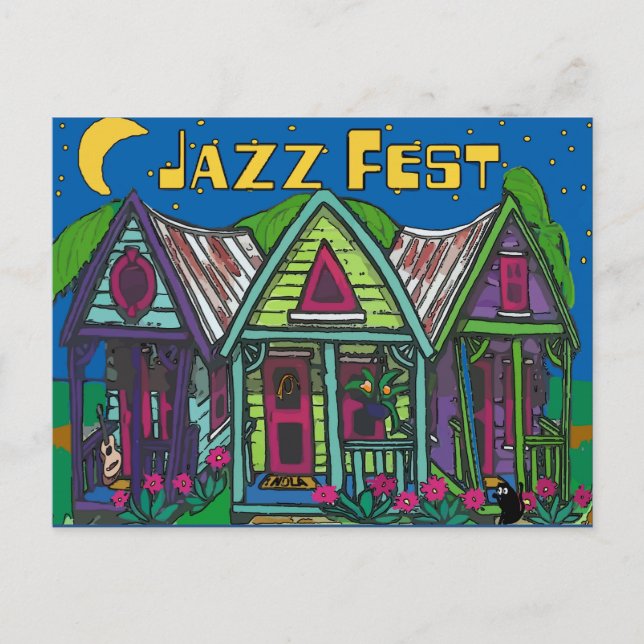 Cartão Postal Jazz Fest Houses (Frente)