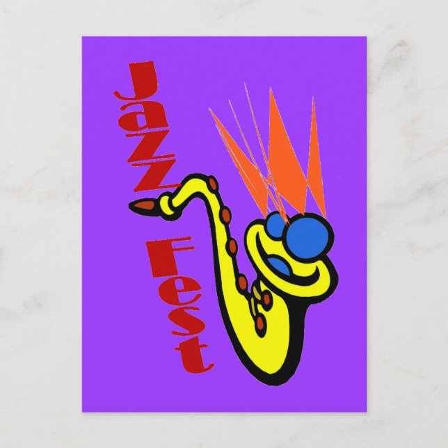 Cartão Postal Jazz Fest Sax (Frente)