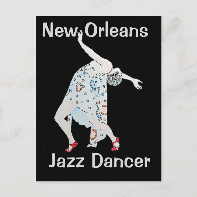 Cartão Postal Jazz, Nova Orleans, Dançarina (Frente)