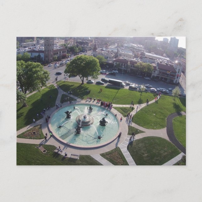 Cartão Postal JC Nichols memorial fountain Kansas City (Frente)