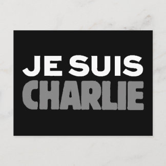 Cartão Postal Je Suis Charlie - Eu sou Charlie Black