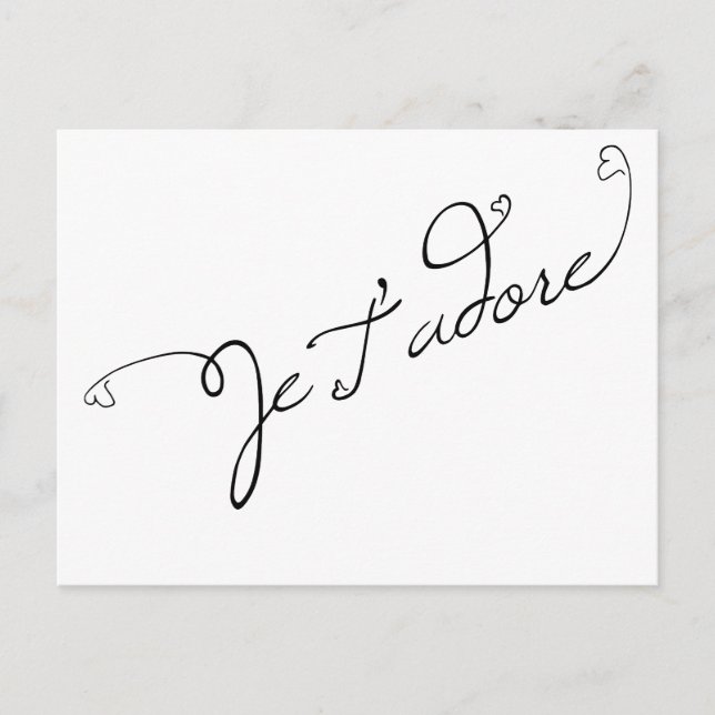 Cartão Postal Je T' adore (Frente)