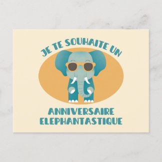 Cartão Postal Je te souhaite un anniversaire éléphantastique