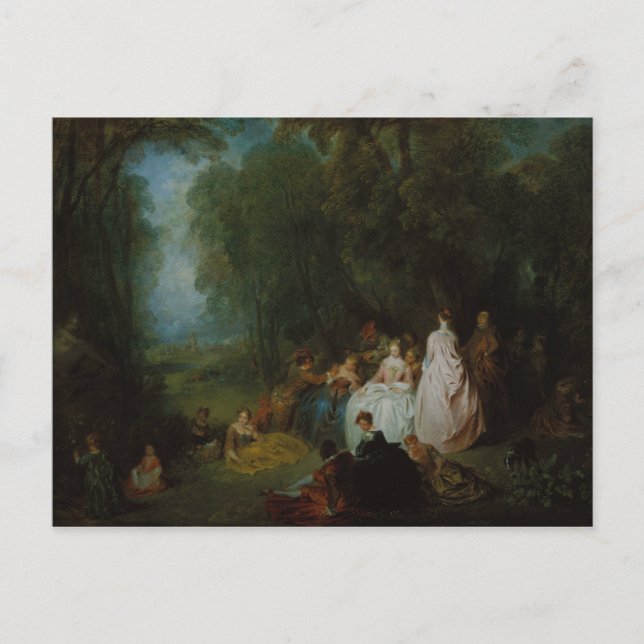 Cartão Postal Jean-Antoine Watteau - Recolha Pastoral (Frente)