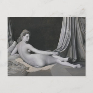 Cartão Postal Jean Auguste Dominique Ingres Odalisca em Gris