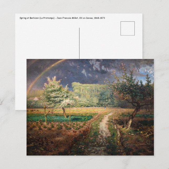 Cartão Postal Jean-Francois Millet - Primavera em Barbizon (Frente/Verso)