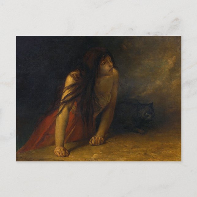 Cartão Postal Jean-Francois Portaels The Witch Art (Frente)