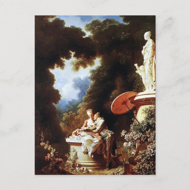 Cartão Postal Jean-Honore Fragonard - A Confissão do Amor (Frente)