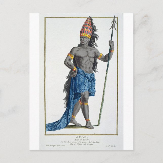 Cartão Postal Jean, Rei do Congo, gravado por Pierre Duflos (Frente)