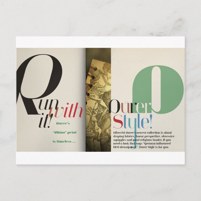 Cartão Postal Jeanne: Estilo Dürer (Frente)