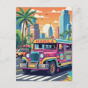 Cartão Postal Jeepney em Manila Filipinas Viagem