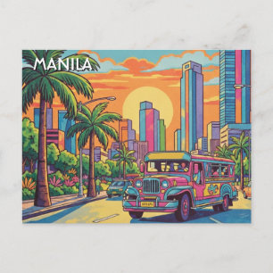 Cartão Postal Jeepney em Manila Filipinas Viagem