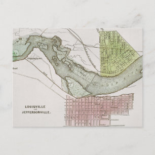 CARTÃO POSTAL JEFFERSONVILLE, ÍNDIANA: MAPA