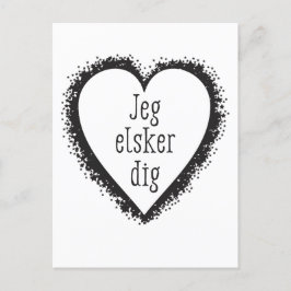 Cartão Postal Jeg elsker dig, eu te amo em dinamarquês