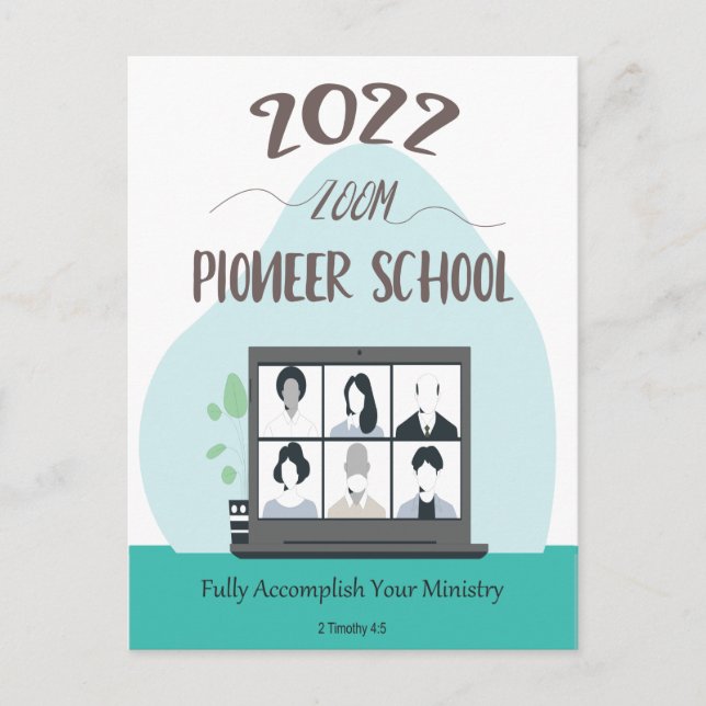 Cartão Postal Jehovah Witness Zoom Pioneer School 2022 (Frente)