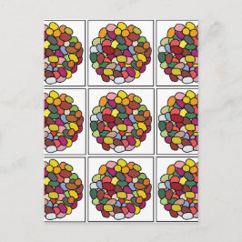 Cartão Postal Jelly Bean Colorful Jelly Bean