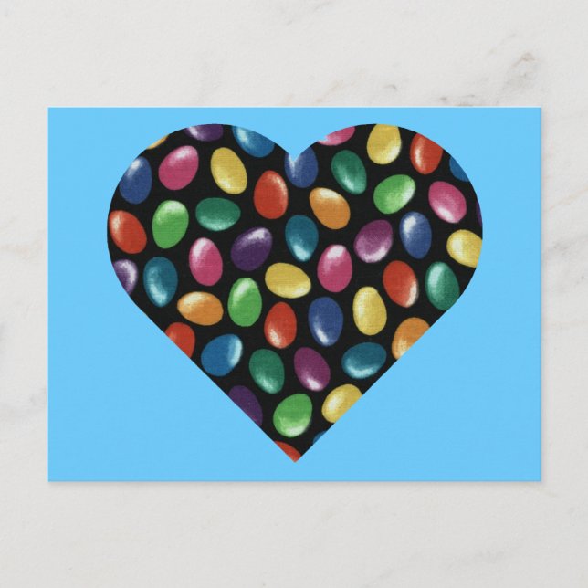 Cartão Postal Jelly Bean Heart (Frente)