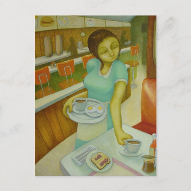 Cartão Postal Jelly de torradas de ovos de jantar (Frente)