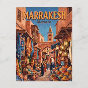 Cartão Postal Jemaa el-Fnaa Marrakesh Marrocos