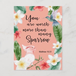 Cartão Postal Jeová Testemunha JW Encorajando Matthew 10:31