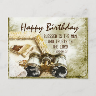 Cartão Postal Jeremiah 17:7 Abençoado é o Homem, Aniversário