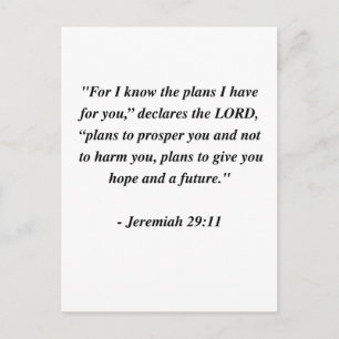 CARTÃO POSTAL JEREMIAH 29:11
