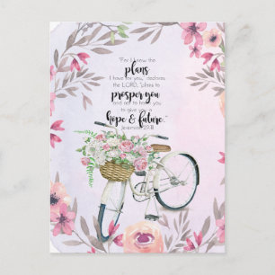 Cartão Postal Jeremiah 29:11 Inspirational Bicycle