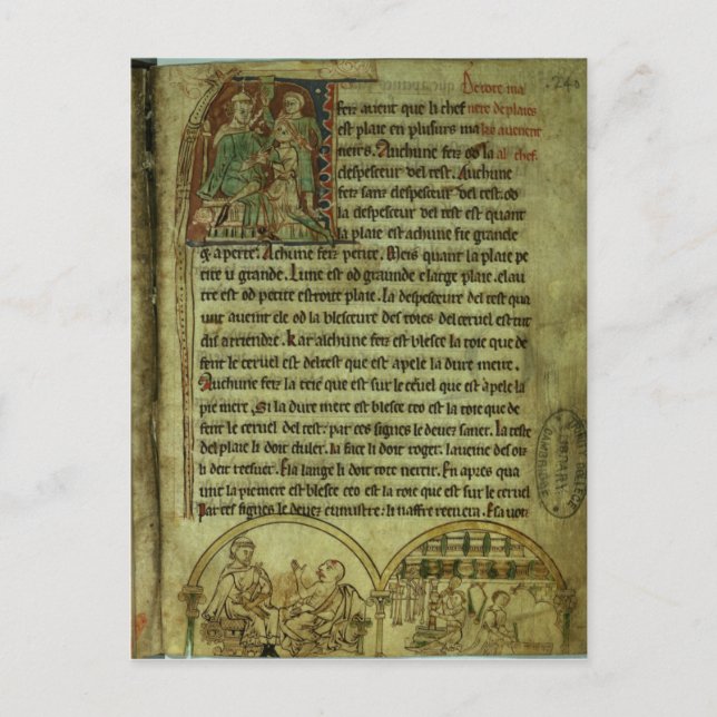 Cartão Postal Jerome: Um médico visitando um paciente (Frente)