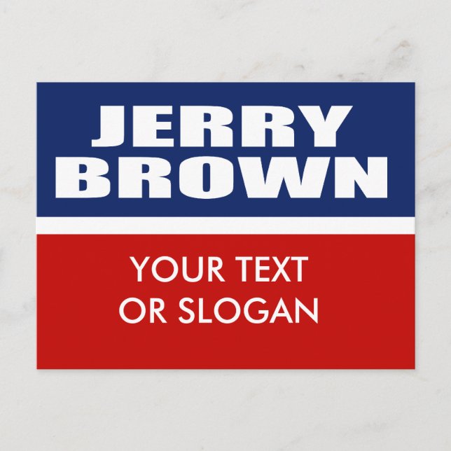 CARTÃO POSTAL JERRY BROWN PARA GOVERNADOR (Frente)