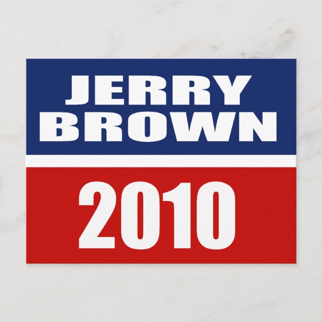 CARTÃO POSTAL JERRY BROWN PARA GOVERNADOR (Frente)