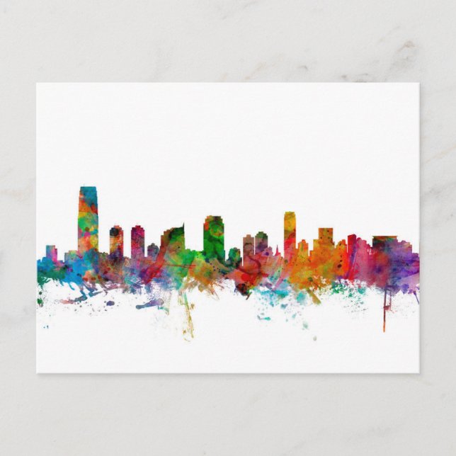 Cartão Postal Jersey City New Jersey Skyline (Frente)