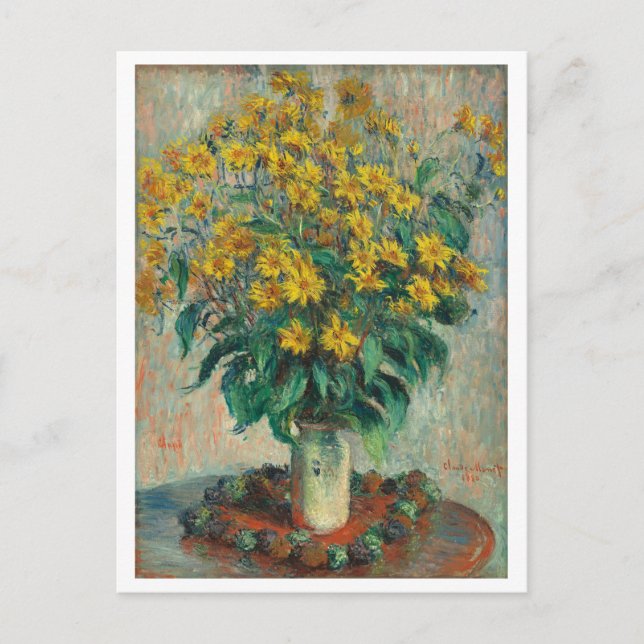 Cartão Postal Jerusalém Artichoke Flores Pintura de Monet (Frente)
