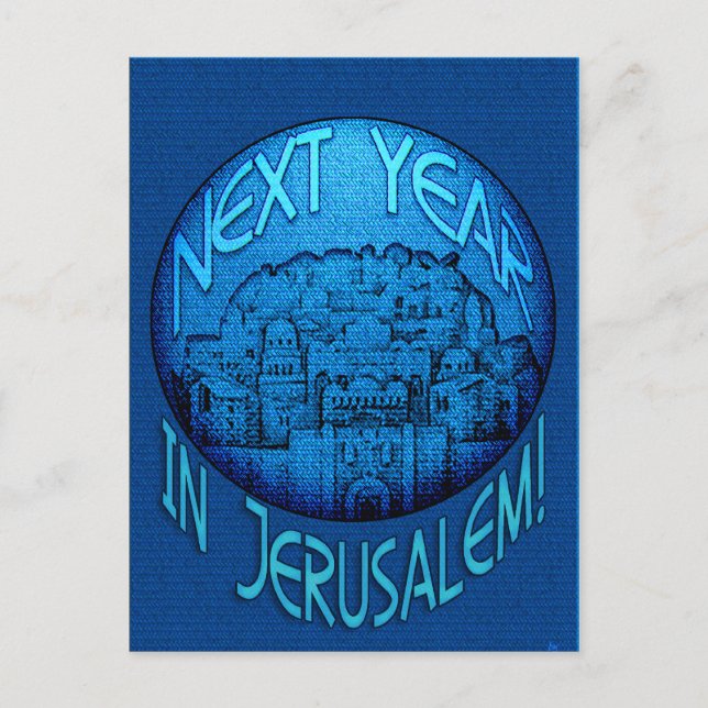 Cartão Postal Jerusalém Azul (Frente)