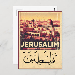 Cartão Postal Jerusalém - Domo da Mesquita Al-Aqsa dos presentes