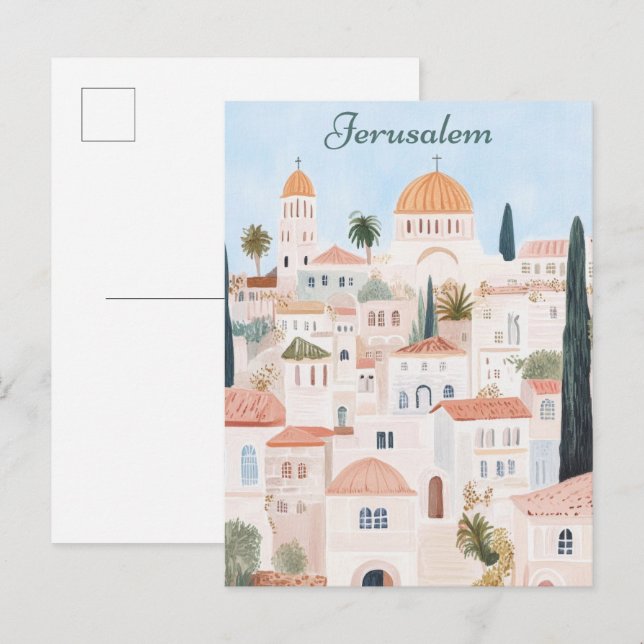 Cartão Postal Jerusalem Gouache - Viagem (Frente/Verso)