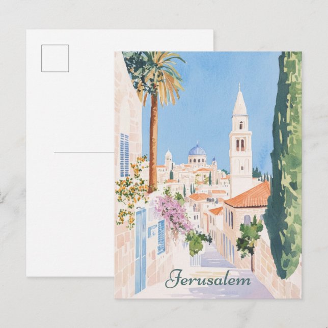 Cartão Postal Jerusalem Gouache - Viagem (Frente/Verso)