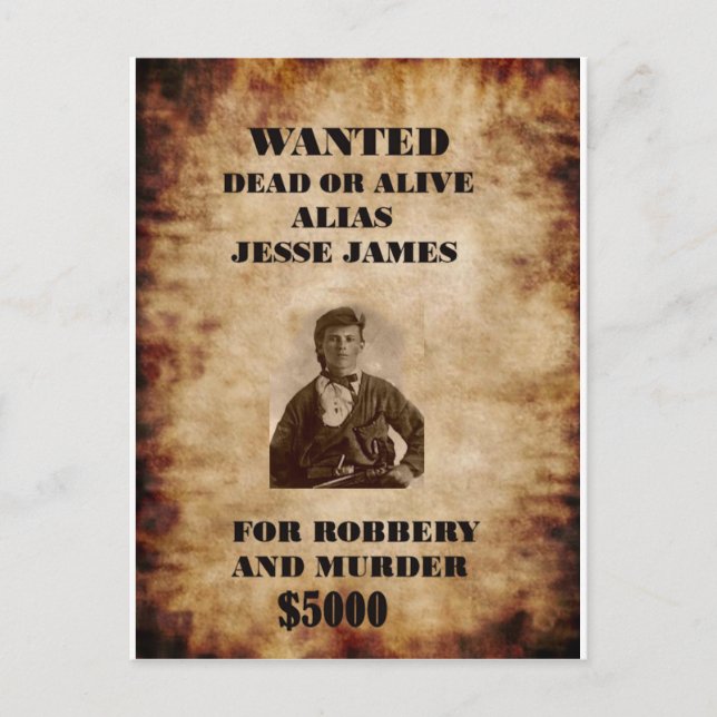 Cartão Postal jesse james (Frente)
